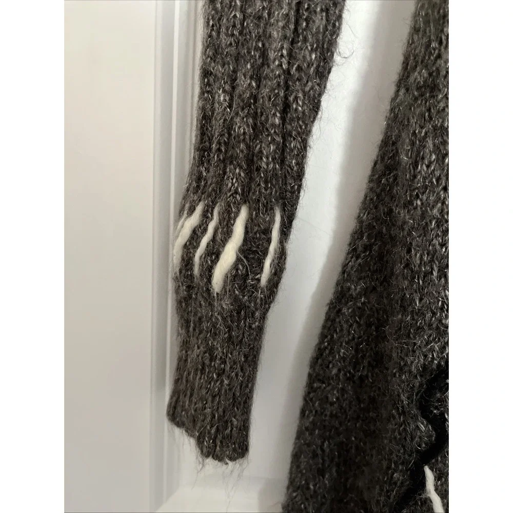Sz S Monroe and Main Women's Coat Button Yarn Woven Patchwork Long Cardigan